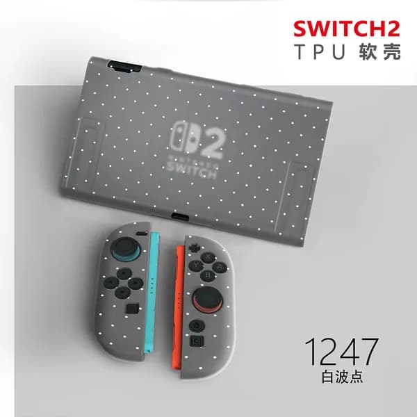 Подходит для чехла Switch 2 с синим горошком, жесткого чехла, защитного чехла для Switch 2 поколения, матового чехла.