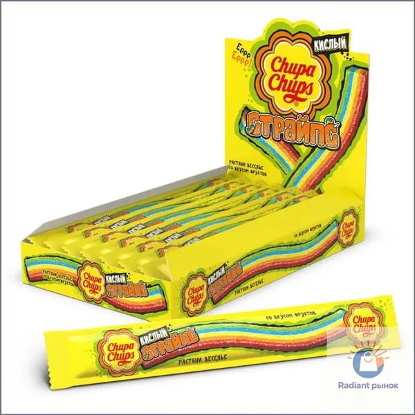 Эксклюзивный мармелад Chupa Chups Страйпс, 12 штук по 10,5 г