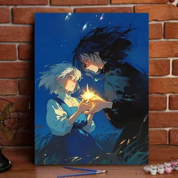 Картина по номерам 30x40cm цифровая живопись маслом "Ходячий замок" безрамная конструкция