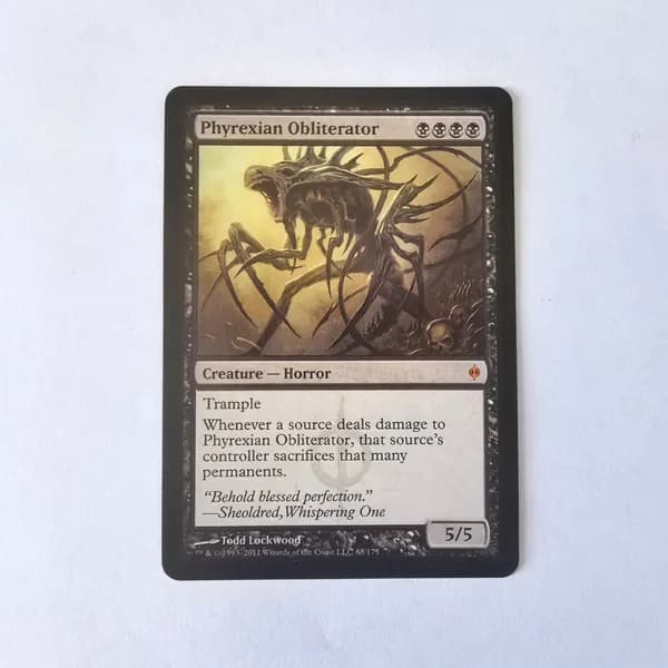 Коллекционная игровая карта Phyrexian Obliterator, существо-ужас, мифическая редкость для стратегических карточных игр