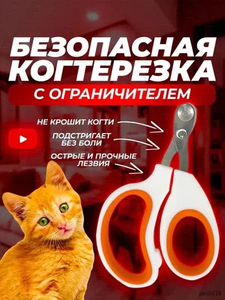 Когтерезка для кошек и котят с ограничителем, для стрижки когтей