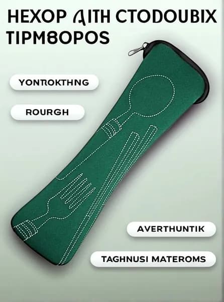 Сумка, мешок тканевый для столовых приборов, дорожный, походный и универсальный, 20*6.5 см