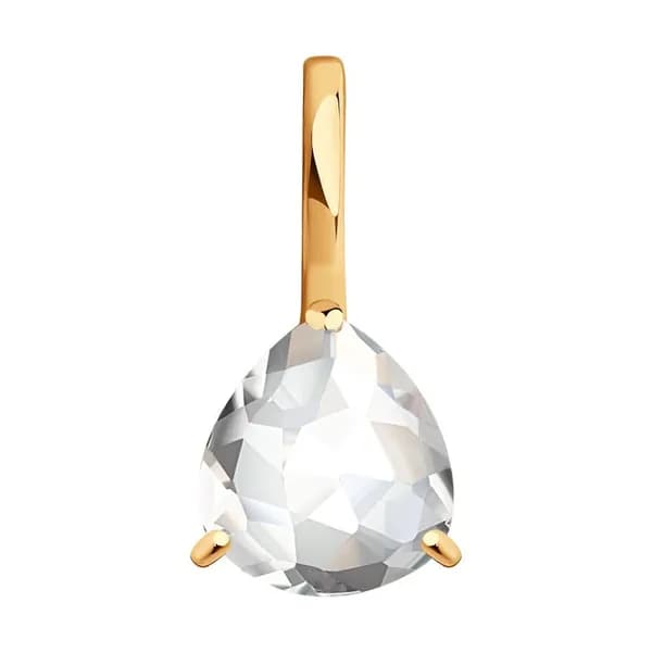 Золотая подвеска DIAMANT-ONLINE с горным хрусталём 585 пробы