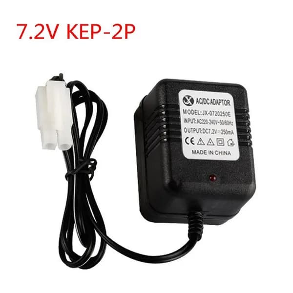 Зарядное устройство для Ni-Cd Ni-MH аккумуляторов 7.2V, подходит для радиоуправляемых машинок, Черный