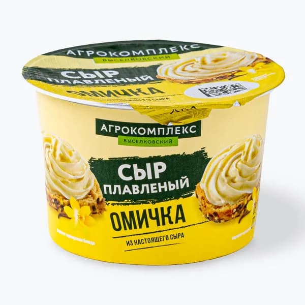 Сыр плавленый сладкий 50%, 80 г, Агрокомплекс, Омичка