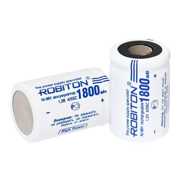 Аккумулятор 1шт. 4/5SC, 1800мАч 1,2В, Ni-MH, плоский контакт - ROBITON 1800MH4/5SC High Power