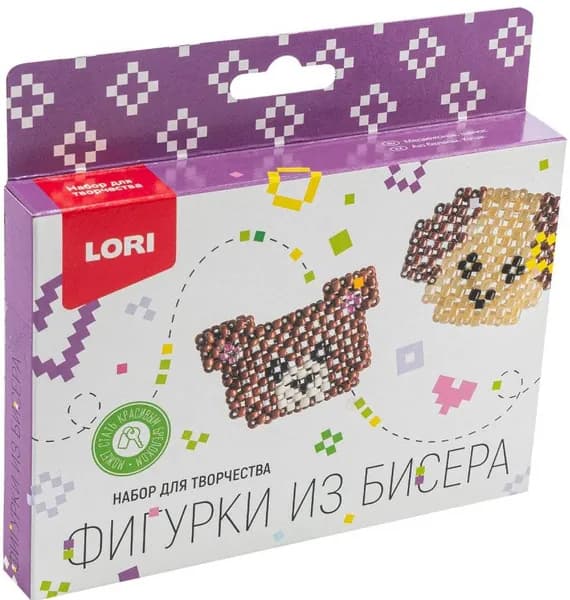 Набор для творчества Фигурки из бисера. "Медвежонок, щенок"