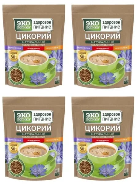 Экологика Цикорий натуральный растворимый сублимированный классический, 75 г, 4 уп