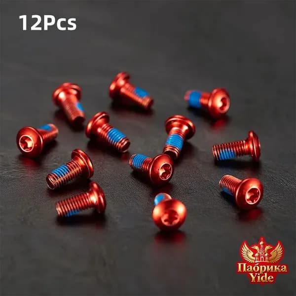 T25 Комплект болтов 12 шт. для крепления тормозного диска, болты красный цвета M5x9