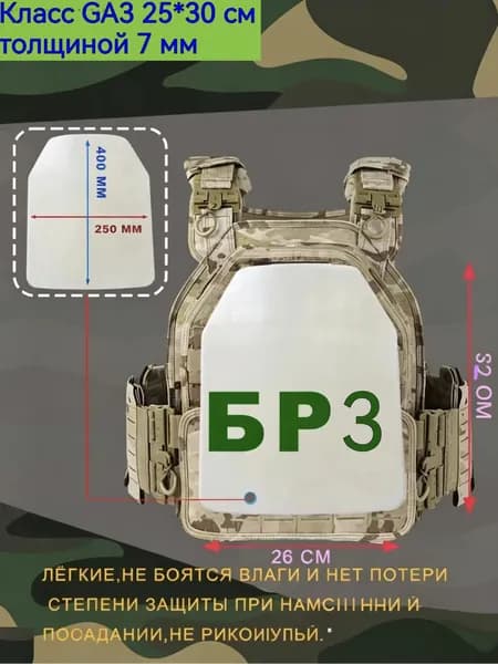Щитки хоккейныеСверхлёгкая PE защитная плита для тактического жилета, вставка-пластина, белая, голая (без обшивки), для бронежилетовb
