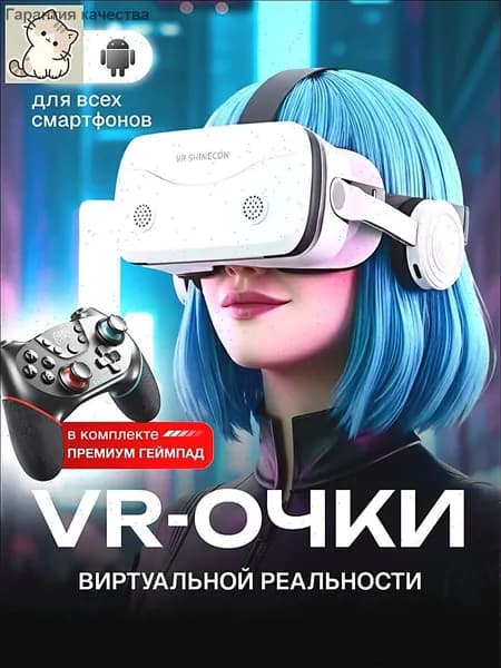 Очки виртуальной реальности для смартфонов с джойстиком / VR очки для смартфона