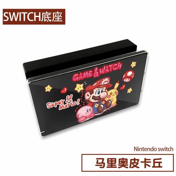 Прозрачный жесткий чехол для OLED, сумка хранения Mario, прозрачная основа Switch