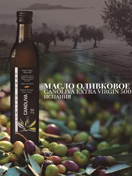 Масло оливковое CANOLIVA EXTRA VIRGIN 500 мл Стекло, Испания