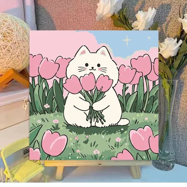 Картина по номерам, 20x20 CM, животные, пейзаж, подарок
