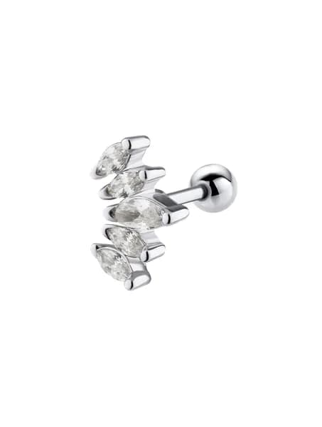 Серьга из серебра для пирсинга хряща, конч Корона