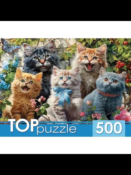 Пазл "Селфи котят в саду", 500 деталей