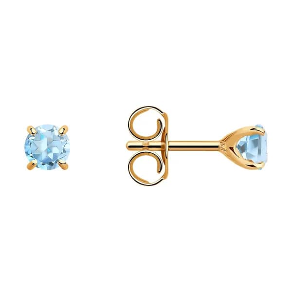 Золотые серьги DIAMANT-ONLINE с топазом 585 пробы