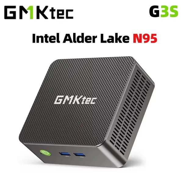 Мини-ПК (Intel Alder Lake N95, RAM 8 ГБ, SSD 128 ГБ, HDD 10000 ГБ, Intel UHD Graphics, Windows), черный
