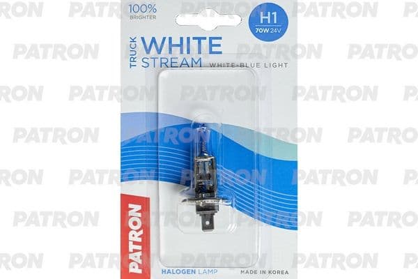 Лампа H1 24V 70W 3800K Truck White Stream, блистер 1шт PATRON PLH1-24/70-TWSB1