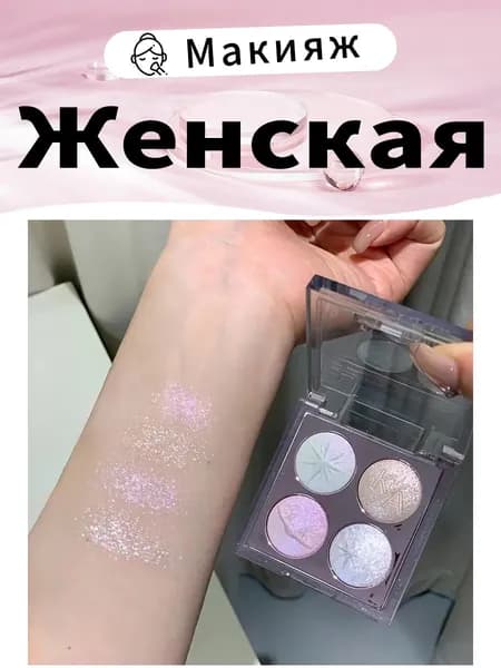 Палетка хайлайтеров для лица Бронзер палитра- -4 цвета