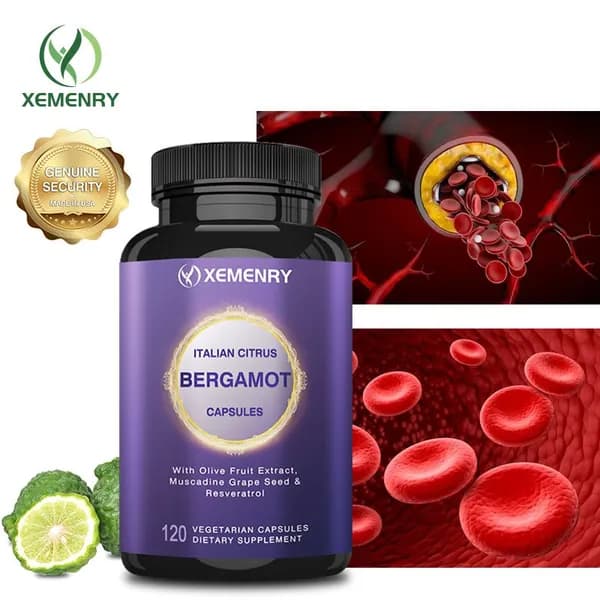 Xemenry Bergamot 120 веганских капсул. Поддержка здоровья сердца и сердечно-сосудистой системы.