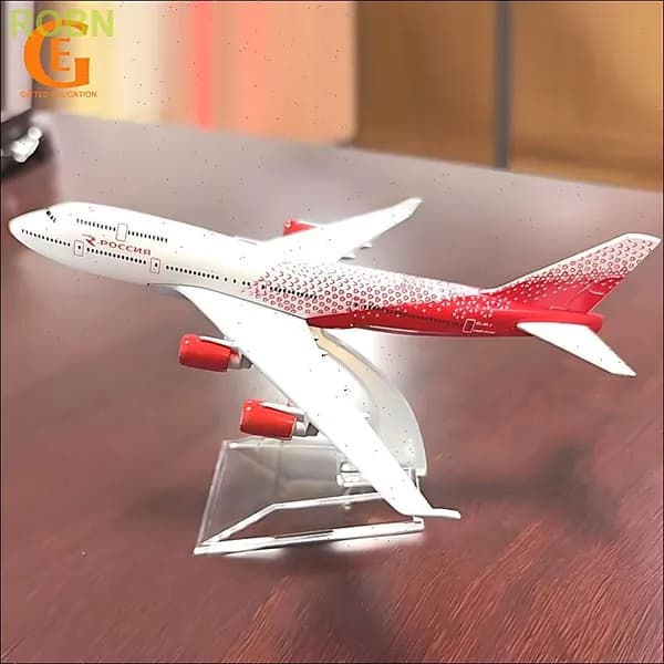 Металлическая Модель Самолета Боинг 747, Самолет Rossiya Airlines SSJ-100 Boeing 747, Авиакомпания Россия