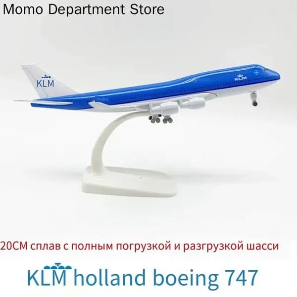 Эксклюзивная металлическая копия KLM Holland Boeing 747, 20 см, с шасси