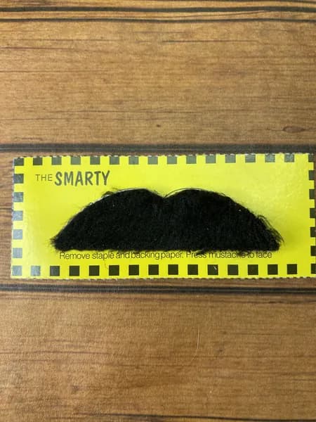 Накладные усы для маскарада Smarty, черные, средние (6,9x2 см) с запасной клейкой лентой