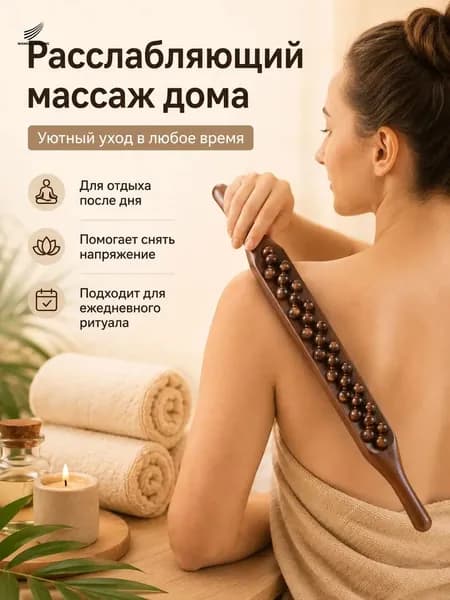 1 шт, массажная палочка Гуа ша, 35 шариков