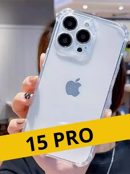 Противоударный чехол для Apple iPhone 15 Pro с усиленными углами и защитой блока камер.