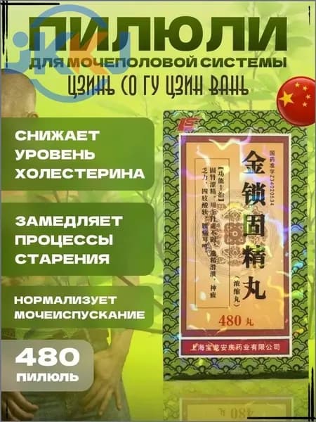 Цзинь Со Гу Цзин Вань, 480 пилюль, Для поддержания работы мочеполовой системы