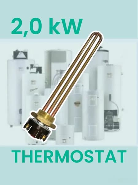 ТЭН для водонагревателя 2 кВт THERMOSTAT терморегулятор/гайка/прокладка