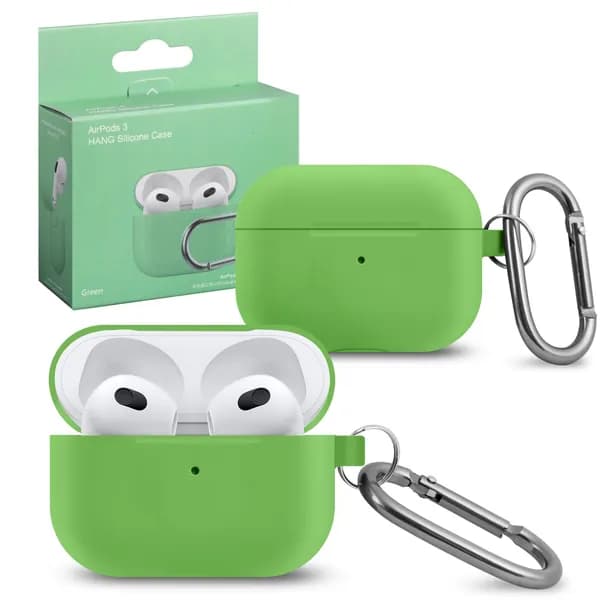 Чехол AirPods 3 силиконовый/ кейс для наушников Apple green/ противоударный