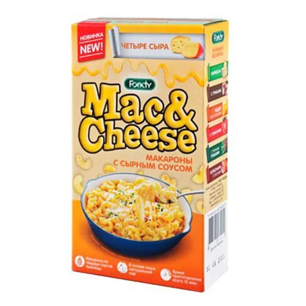 Макаронные изделия Foody Mac&Cheese соус сырный Четыре сыра 143 г
