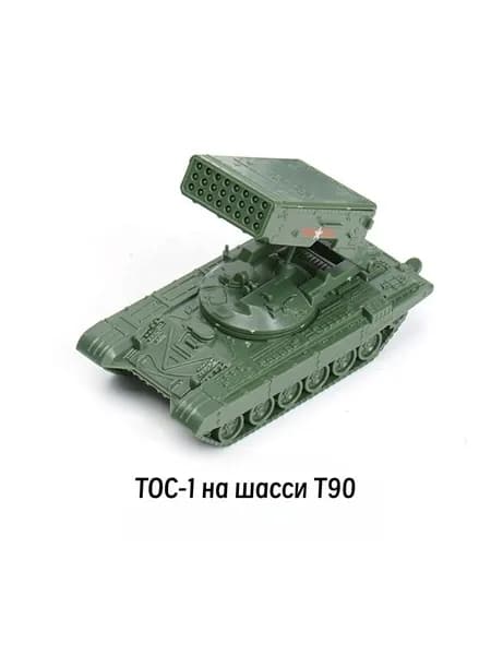 Сборная модель масштаб 1/72 РСЗО БМ 21 Град и САУ ТОС 1, военная игрушка техника