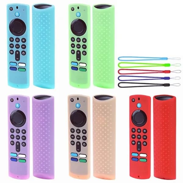 Подходит для защитного чехла пульта дистанционного управления Amazon Fire TV Stick третьего поколения-флуоресцентно-розовый