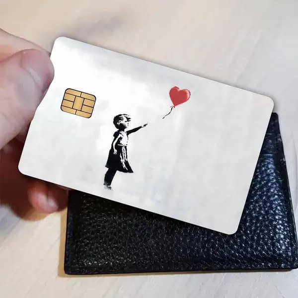 Banksy Бэнкси Наклейка на банковскую карту, антицарапинная матовая долговечная