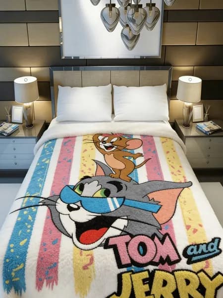 Плед плюшевый TomandJerry , Фланель, 75 см х 150 см