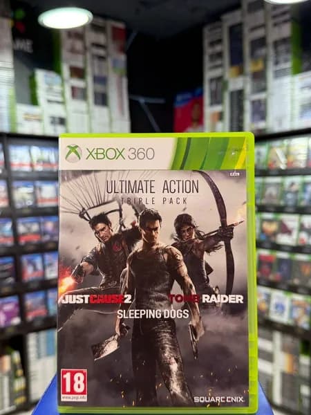 Игра Ultimate Action Triple Pack (Just Cause 2, Sleeping Dogs, Tomb Raider) (Xbox 360) (Box)