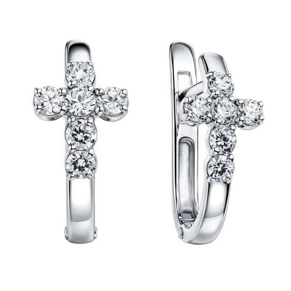 Серьги женские с фианитами серебро 925 пробы 585GOLD