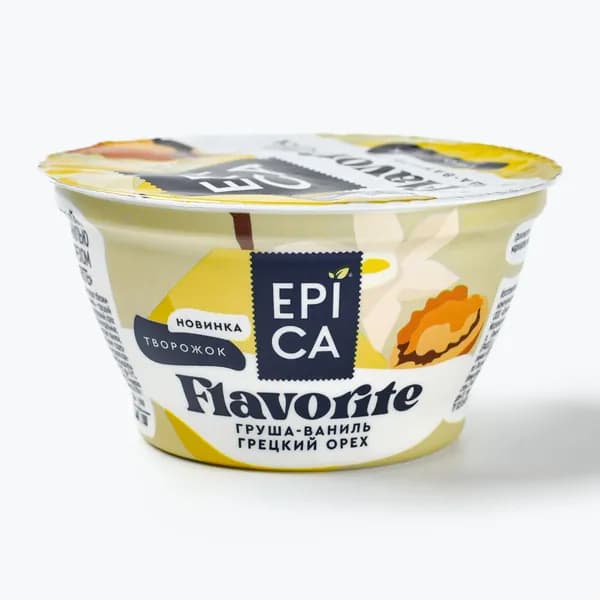 Десерт творожный с грушей, ванилью и грецким орехом, 8,0% 130 г, EPICA Flavorite
