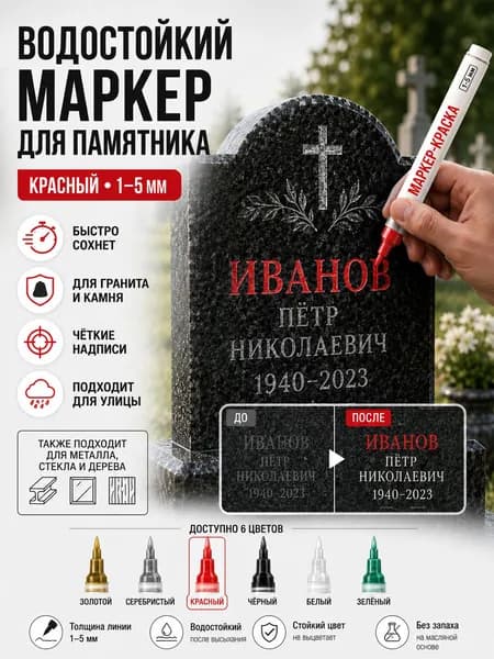 Маркер Лаковый, толщина: 5 ммдля ткани, для граффити