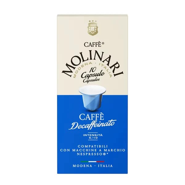 Кофе в капсулах Caffe Molinari DECAFFEINATO Молинари Декофеинато 10шт
