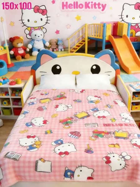Плед плюшевый HelloKitty , Фланель, 75 см х 100 см