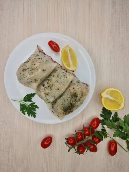 Кальмар фаршированный рисом, креветкой и грибами 3 шт, 550-620 гр