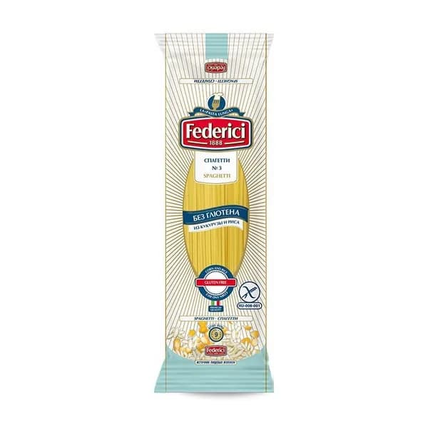 Federici Макароны Spaghetti Спагетти из кукурузы и риса без глютена, 400 г