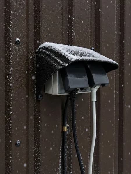 Универсальный защитный козырек для двойной уличной розетки, цвет Черный