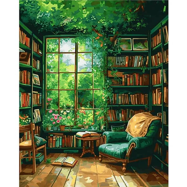 Цифровая живопись Книжный магазин 40 50 см, без рамки