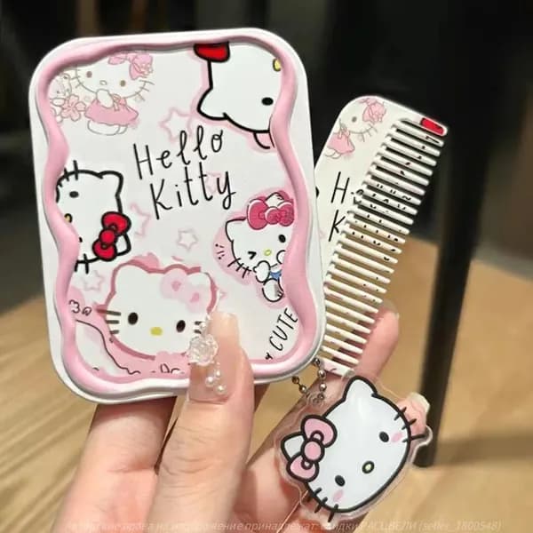 Карманное зеркало с расческой Hello Kitty