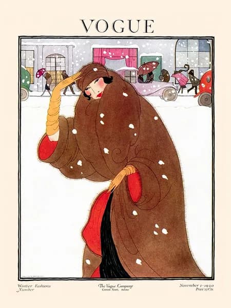 VOGUE. Дама в шубе и перчатках. Серия плакатов.
